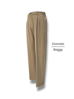 Camel Oversize Pleated Pants
