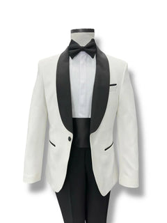 Standart Fit Beyaz Şal Yaka Smokin