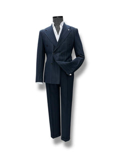 Navy Blue Double-Breasted Suit