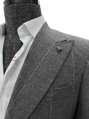 Gri Standart Fit Çizgili Takım Elbise