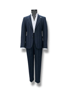 Navy Standard Fit Striped Suit