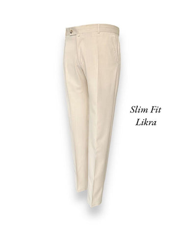 Timeless Beige Slim Fit Side Pocket Classic Cut Lycra Trousers