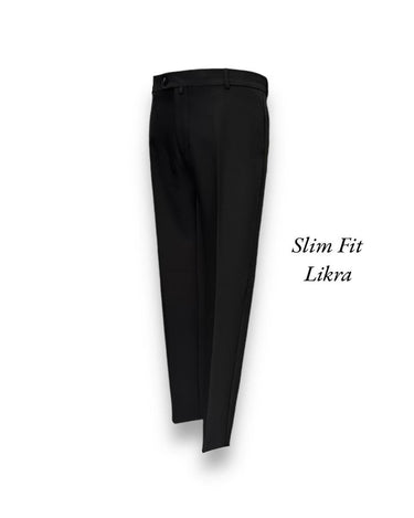Timeless Black Slim Fit Side Pocket Classic Cut Lycra Trousers